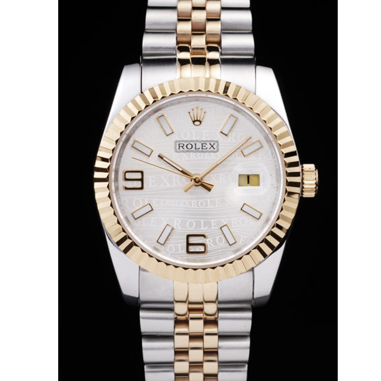 Aaa replica 98084 Dial DateJust Steel Stainless Silver Two 18k Gold Tone Plated Rolex 0514